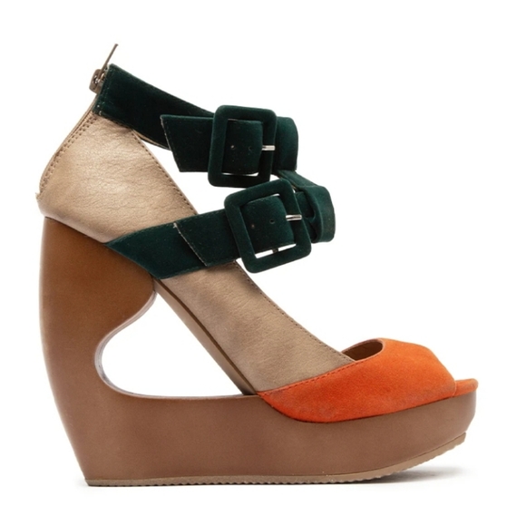 Peep toe platform wedge sandals - Picture 2 of 8